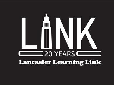 Learning Link Decal - White Print  - Black is background of photo only!