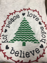 Peace, Love, Joy - Christmas Tree - Glitter Design